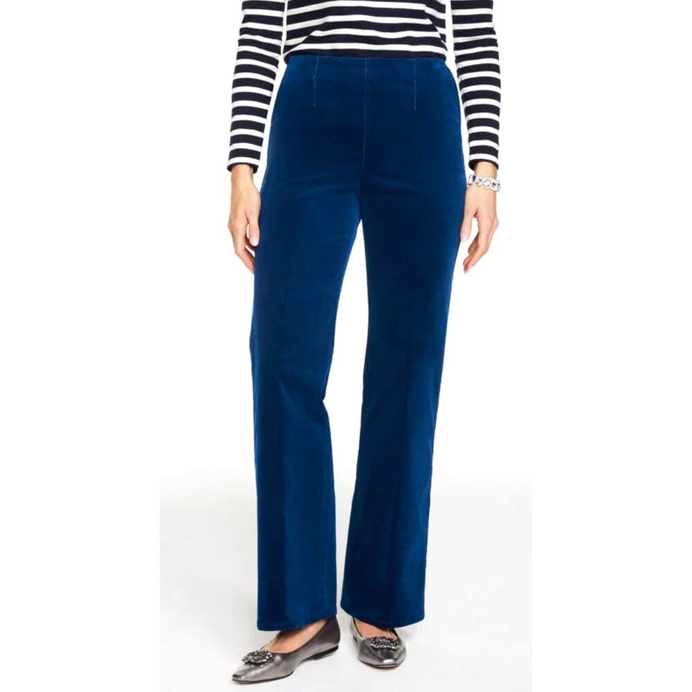 Talbots Womens S Blue Trouser Corduroy Pull-On Straight Leg Pants NWT